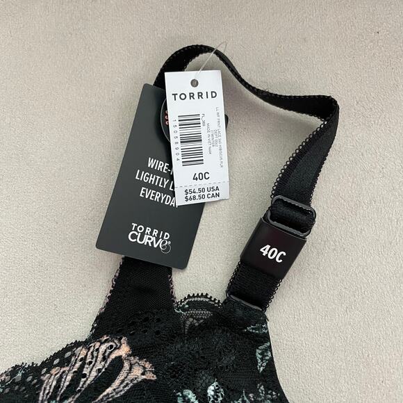 Torrid NWT Lightly Lined Everyday Wire-Free Bra Floral 360° Back Smoothing 40C - Picture 11 of 11